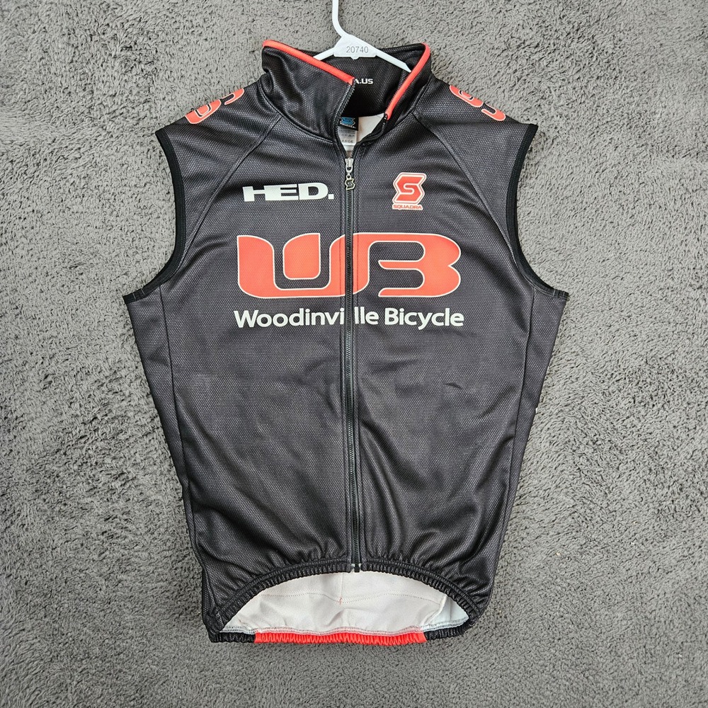 Squadra Woodinville Bicycle Mens Large Cycling Thermovest Black Red Full Zip